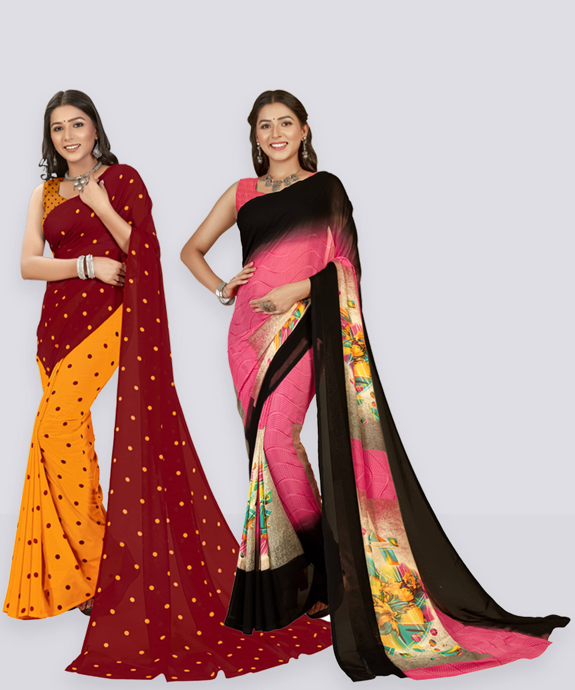     			ANAND SAREES Georgette Self Design Saree With Unstitched Blouse Piece ( Multicolor )