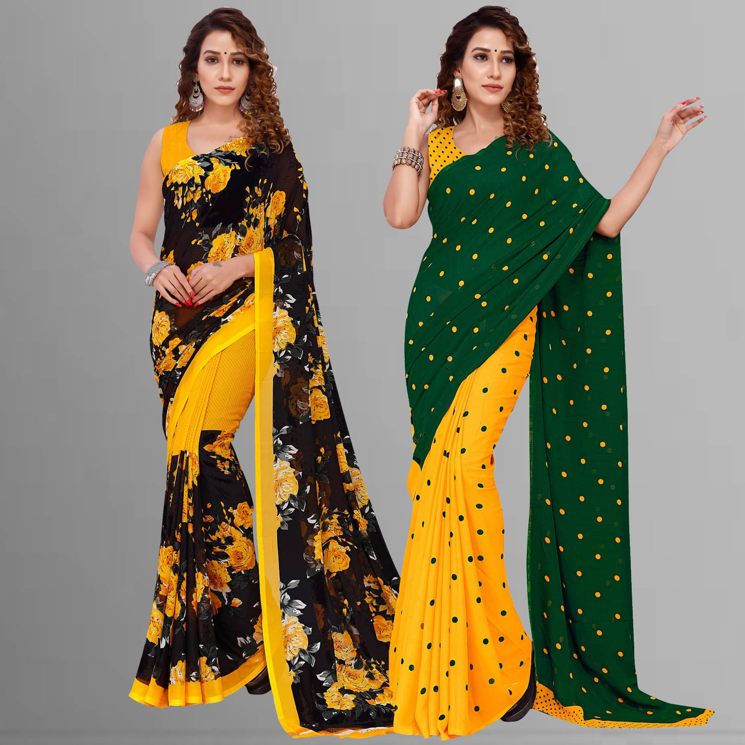     			ANAND SAREES Georgette Striped Saree With Unstitched Blouse Piece ( Multicolor )
