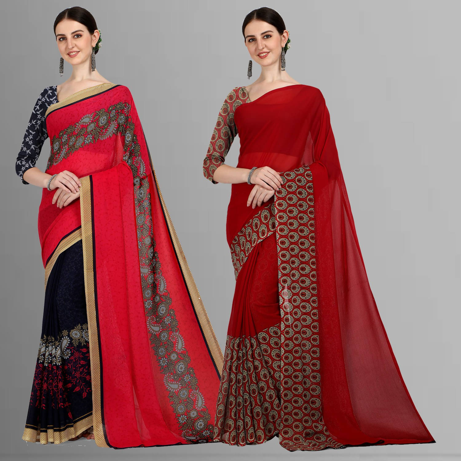     			ANAND SAREES Georgette Striped Saree With Unstitched Blouse Piece ( Multicolor )