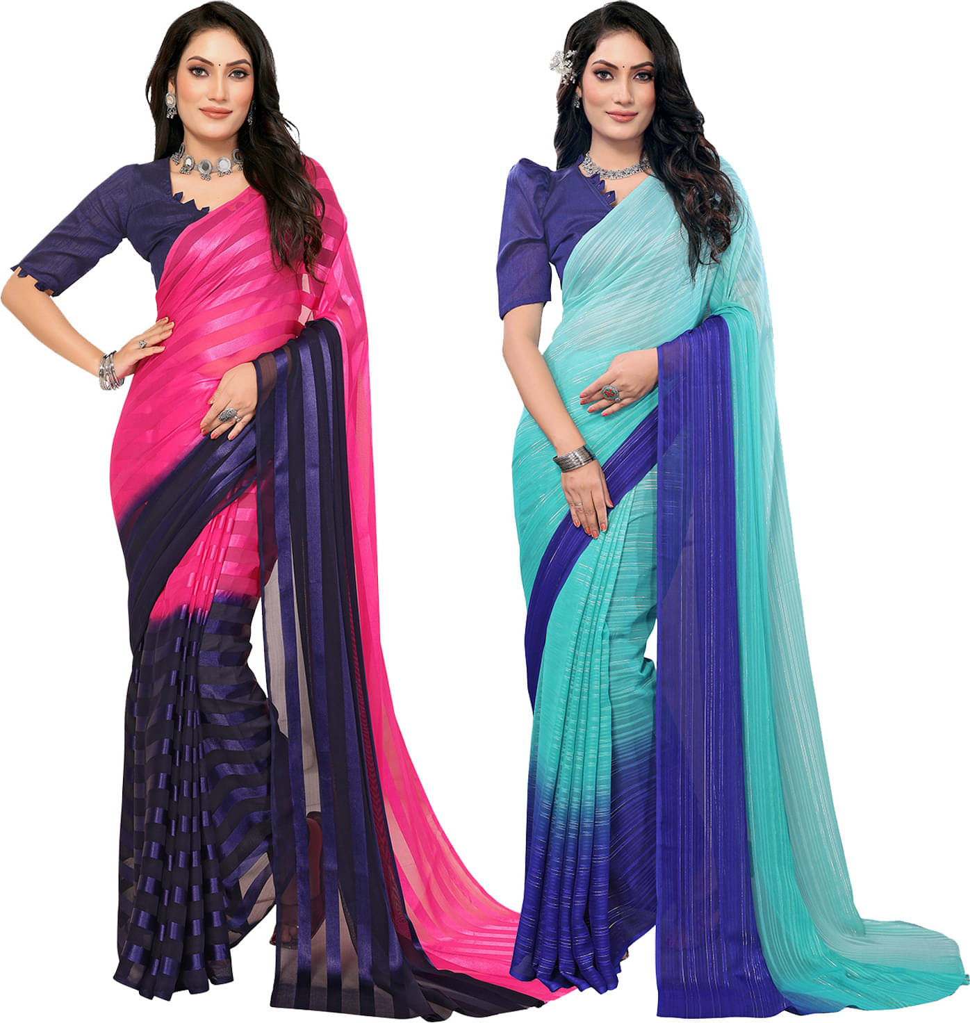 ANAND SAREES Satin Printed Saree With Unstitched Blouse Piece ( Multicolor ) ANAND SAREES Satin Printed Saree With Unstitched Blouse Piece ( Multicolor )