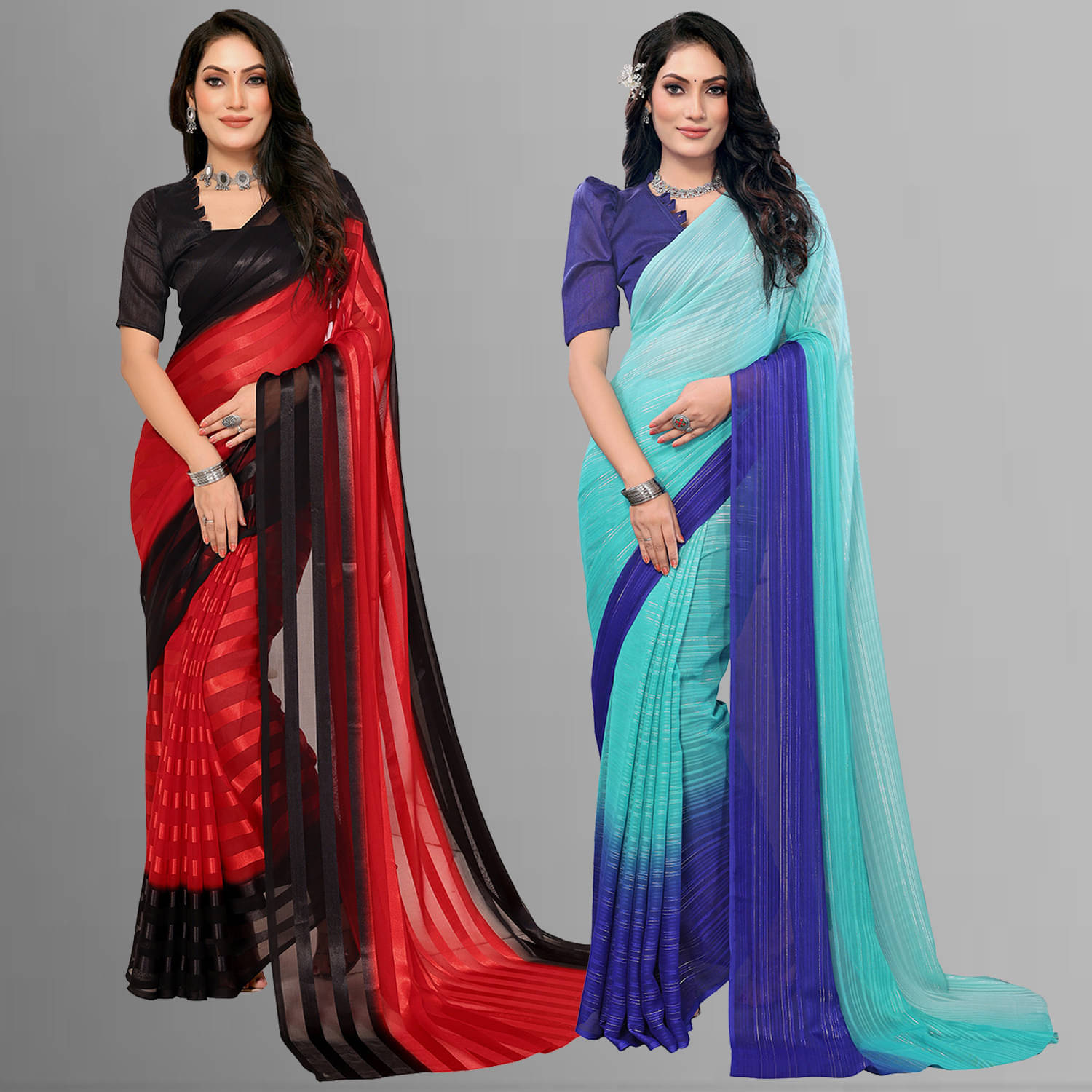 ANAND SAREES Satin Printed Saree With Unstitched Blouse Piece ( Multicolor ) ANAND SAREES Satin Printed Saree With Unstitched Blouse Piece ( Multicolor )
