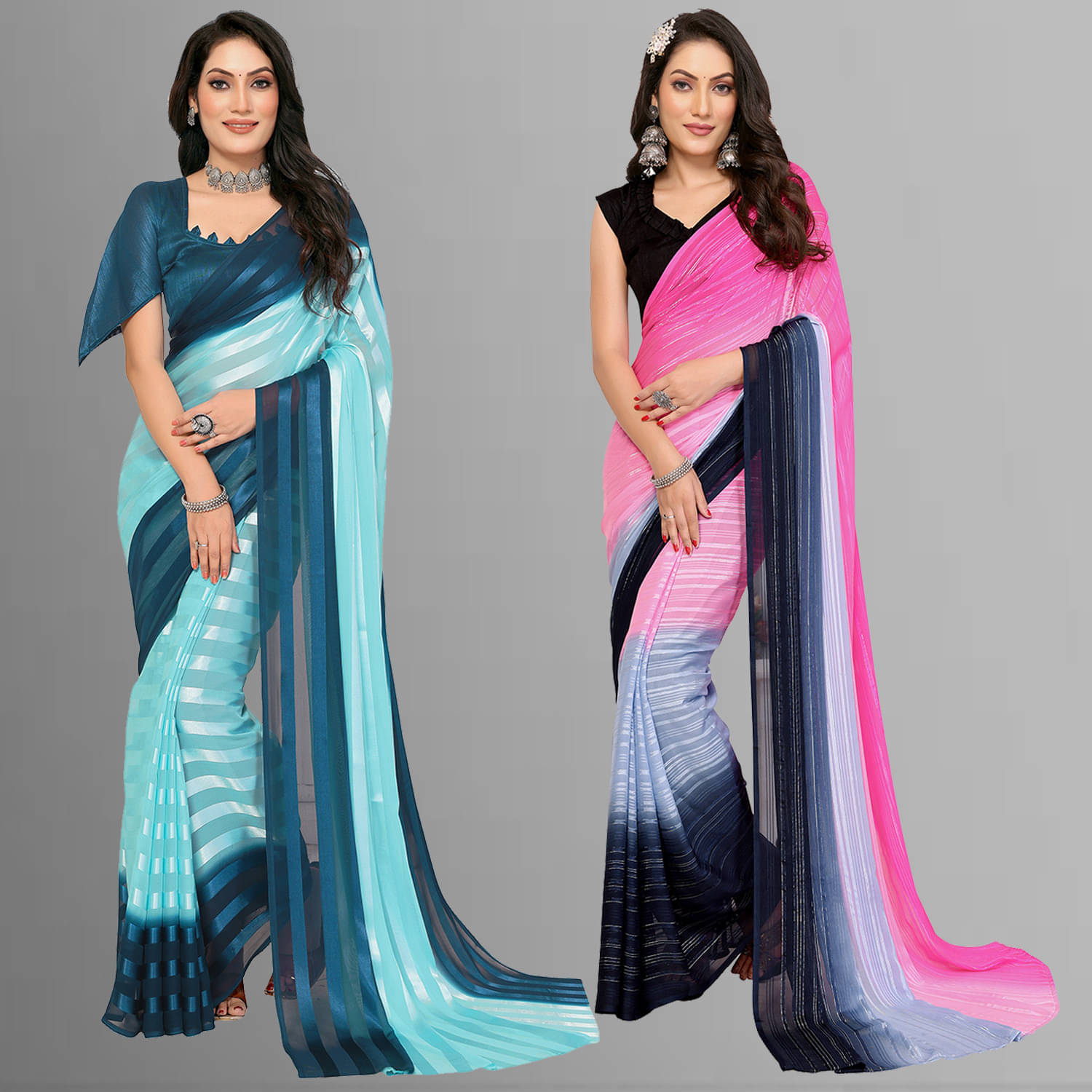 ANAND SAREES Satin Printed Saree With Unstitched Blouse Piece ( Multicolor ) ANAND SAREES Satin Printed Saree With Unstitched Blouse Piece ( Multicolor )