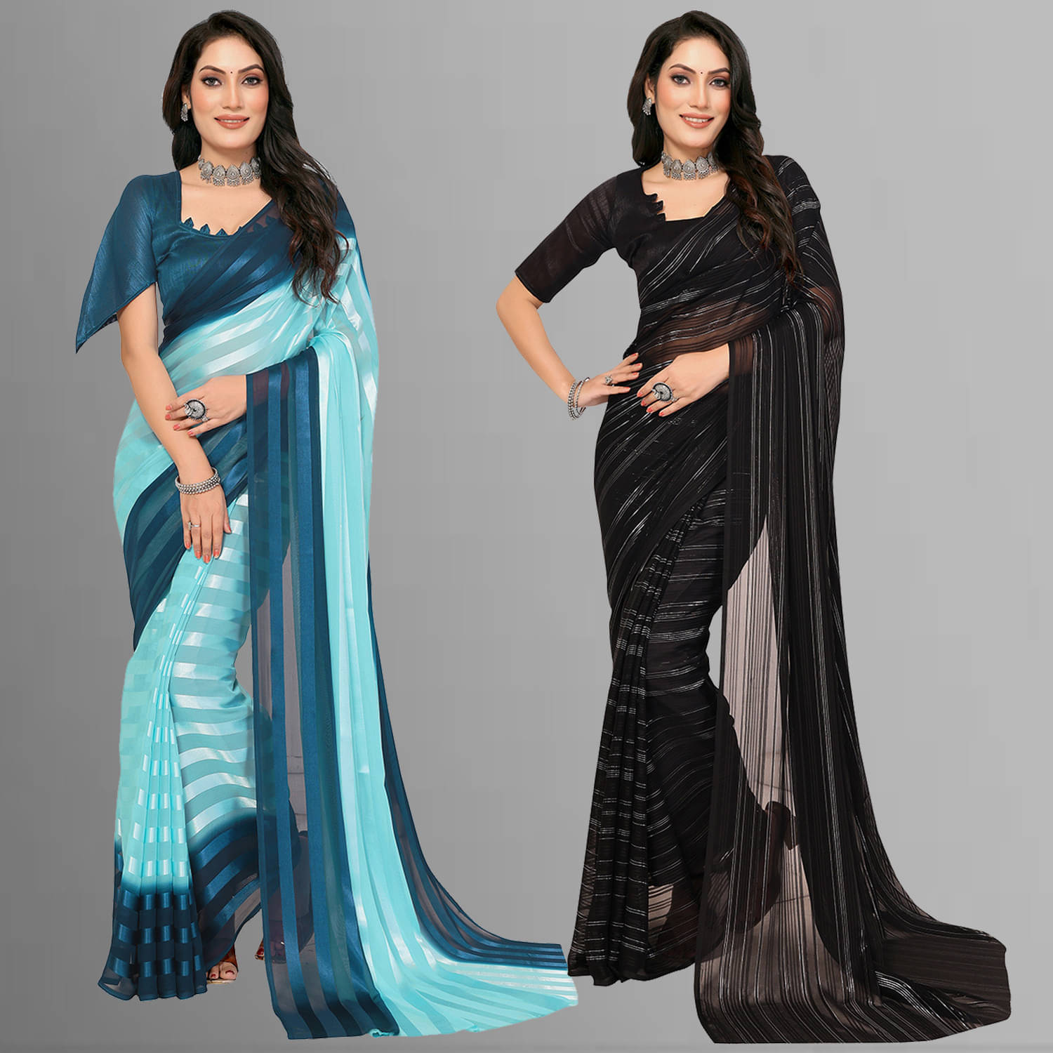 ANAND SAREES Satin Printed Saree With Unstitched Blouse Piece ( Multicolor ) ANAND SAREES Satin Printed Saree With Unstitched Blouse Piece ( Multicolor )
