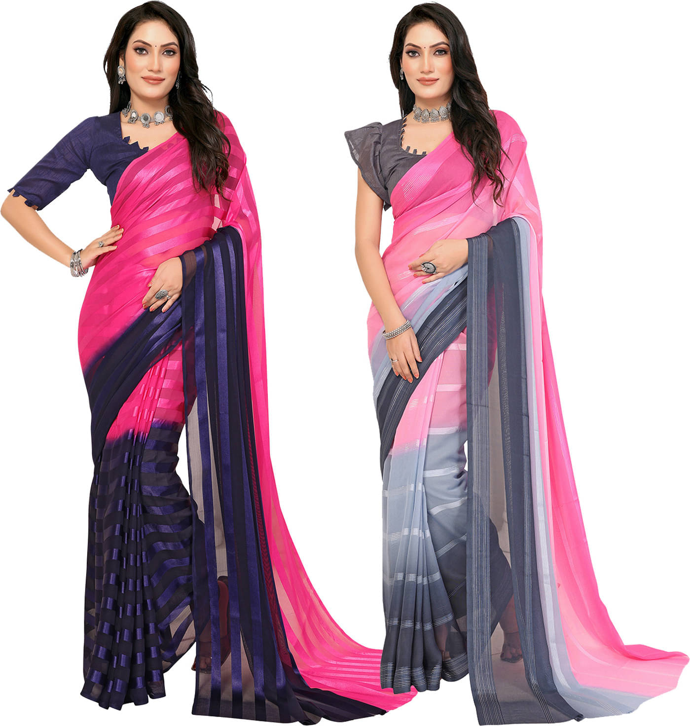 ANAND SAREES Satin Printed Saree With Unstitched Blouse Piece ( Multicolor ) ANAND SAREES Satin Printed Saree With Unstitched Blouse Piece ( Multicolor )