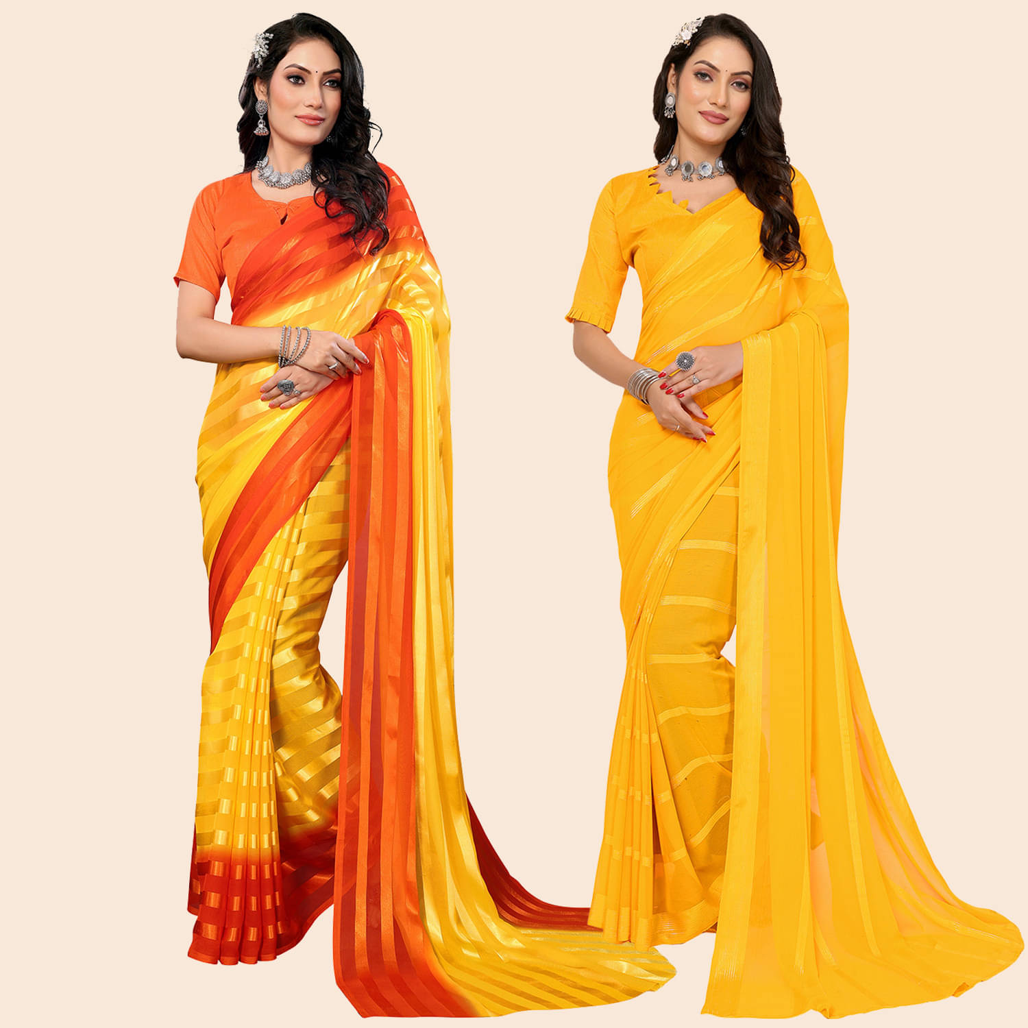 ANAND SAREES Satin Printed Saree With Unstitched Blouse Piece ( Multicolor ) ANAND SAREES Satin Printed Saree With Unstitched Blouse Piece ( Multicolor )