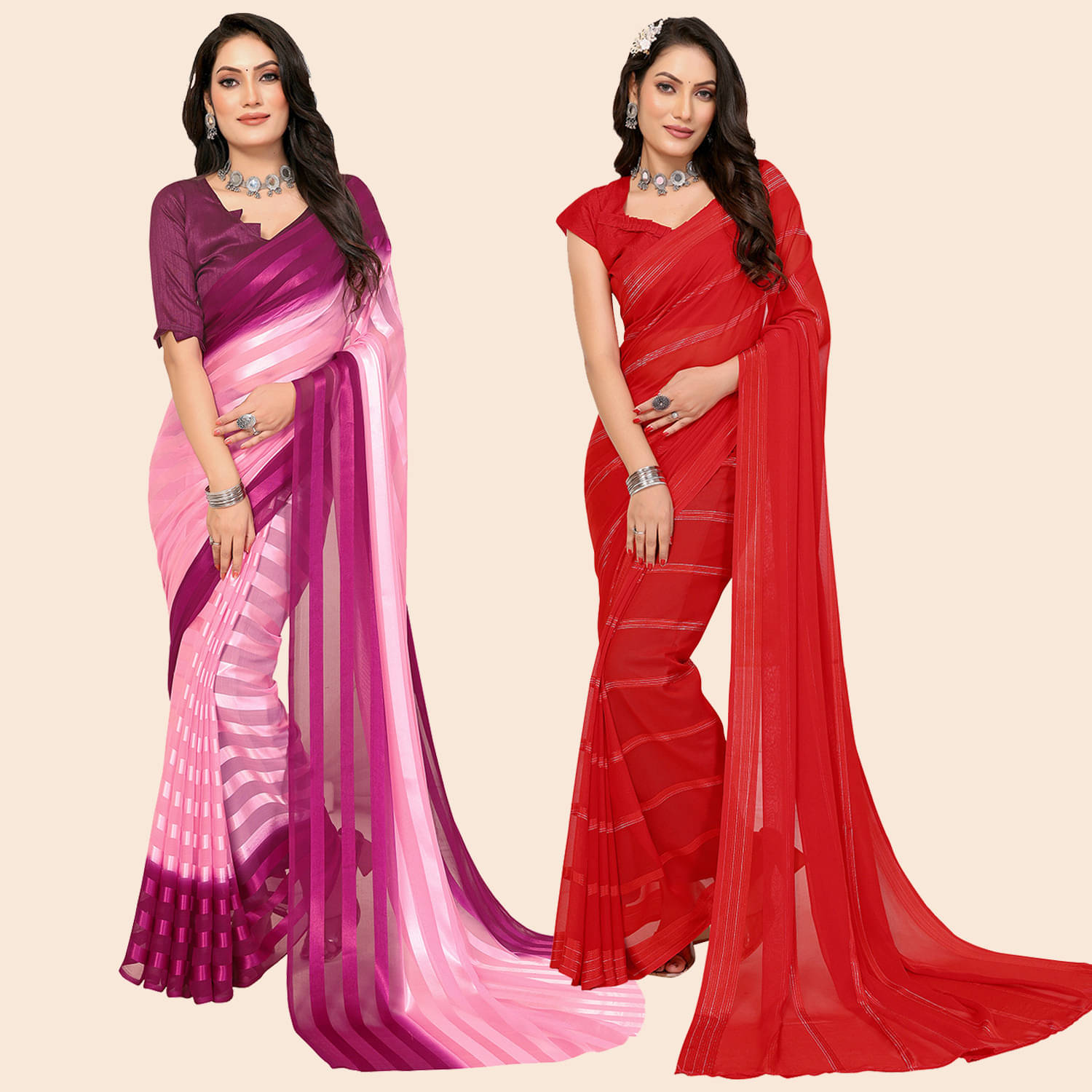 ANAND SAREES Satin Printed Saree With Unstitched Blouse Piece ( Multicolor ) ANAND SAREES Satin Printed Saree With Unstitched Blouse Piece ( Multicolor )