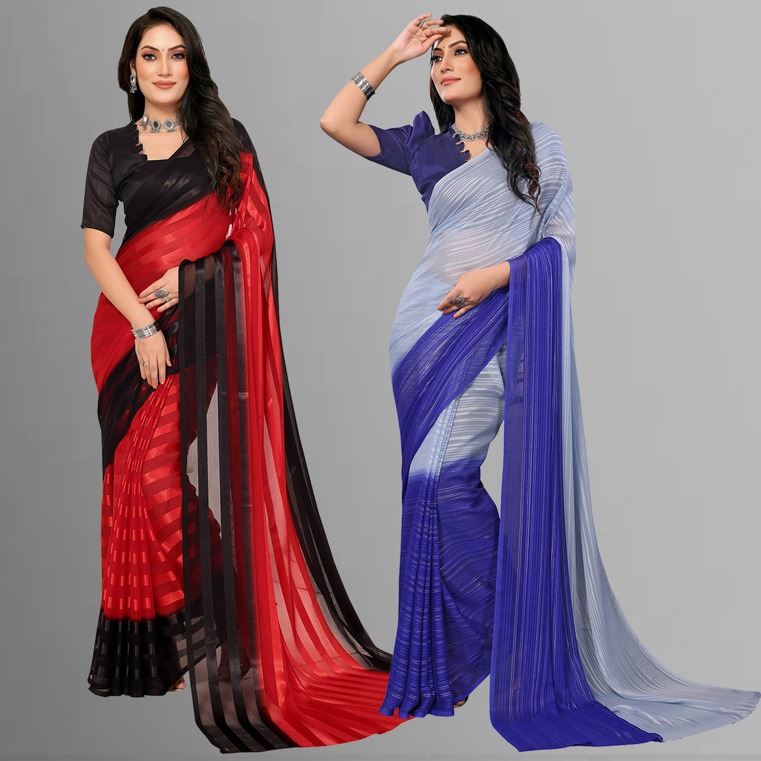 ANAND SAREES Satin Printed Saree With Unstitched Blouse Piece ( Multicolor ) ANAND SAREES Satin Printed Saree With Unstitched Blouse Piece ( Multicolor )