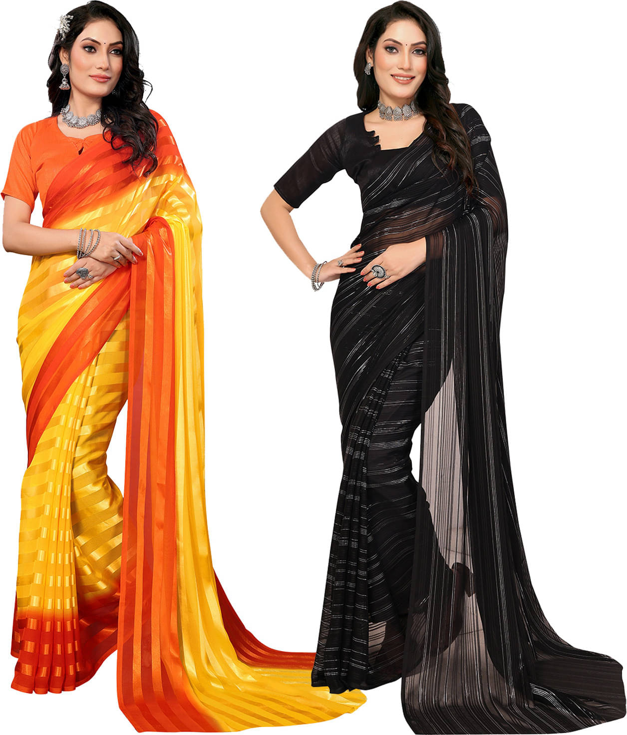     			ANAND SAREES Satin Printed Saree With Unstitched Blouse Piece ( Multicolor )