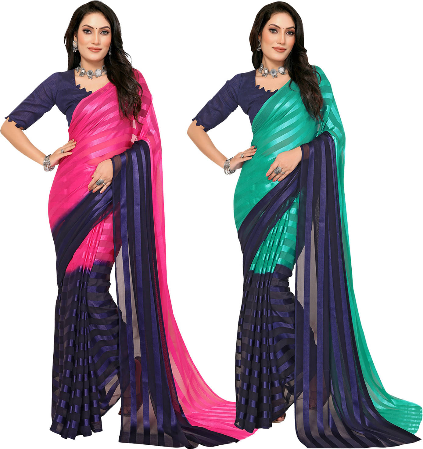 ANAND SAREES Satin Printed Saree With Unstitched Blouse Piece ( Multicolor ) ANAND SAREES Satin Printed Saree With Unstitched Blouse Piece ( Multicolor )
