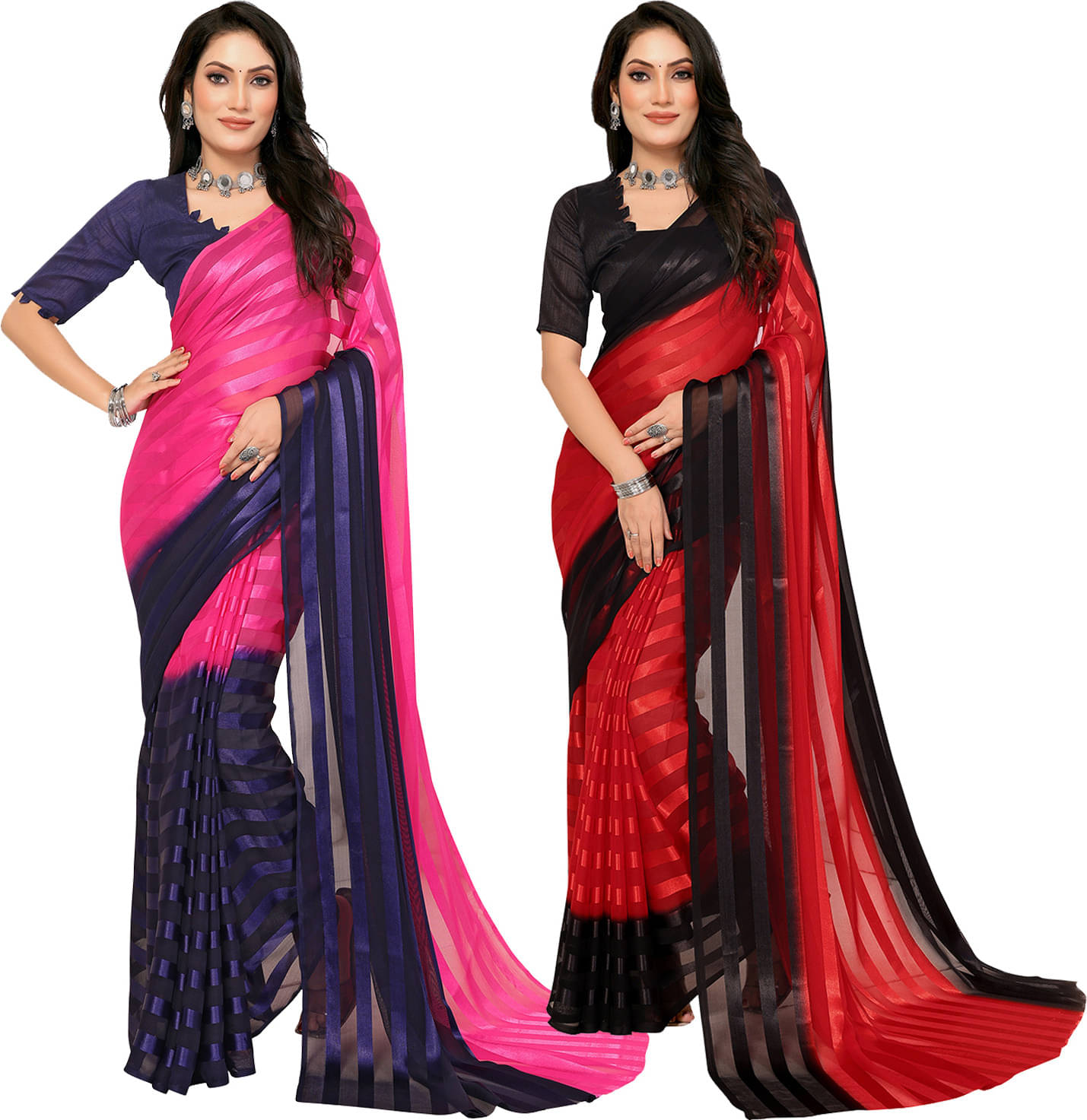     			ANAND SAREES Satin Printed Saree With Unstitched Blouse Piece ( Multicolor )