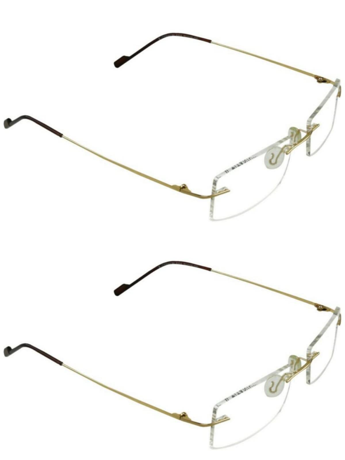     			Admire Gold Rimless Rectangular Computer Glasses ( Pack of 2 )