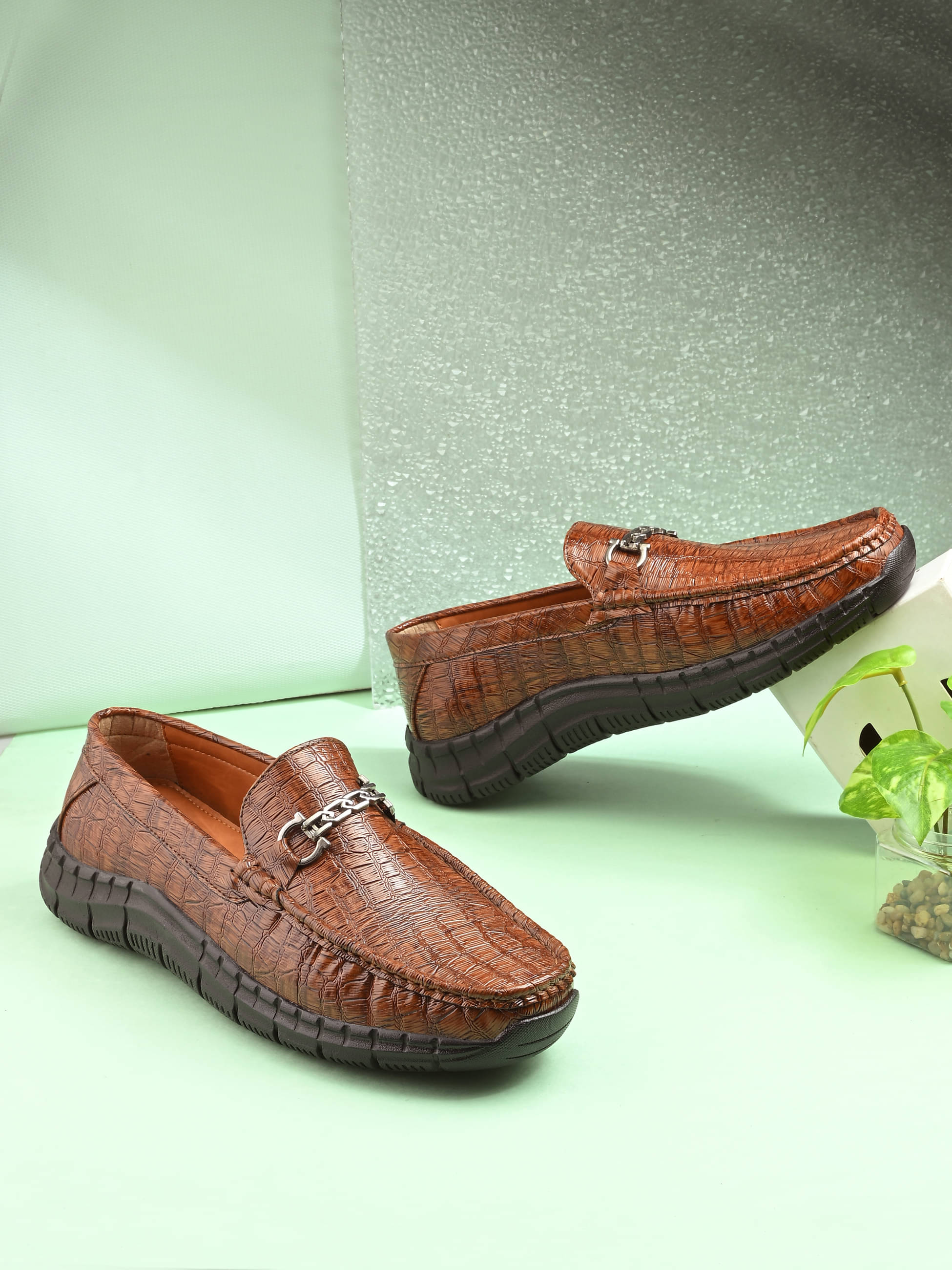     			BIZZARO Tan Men's Slip on Shoes