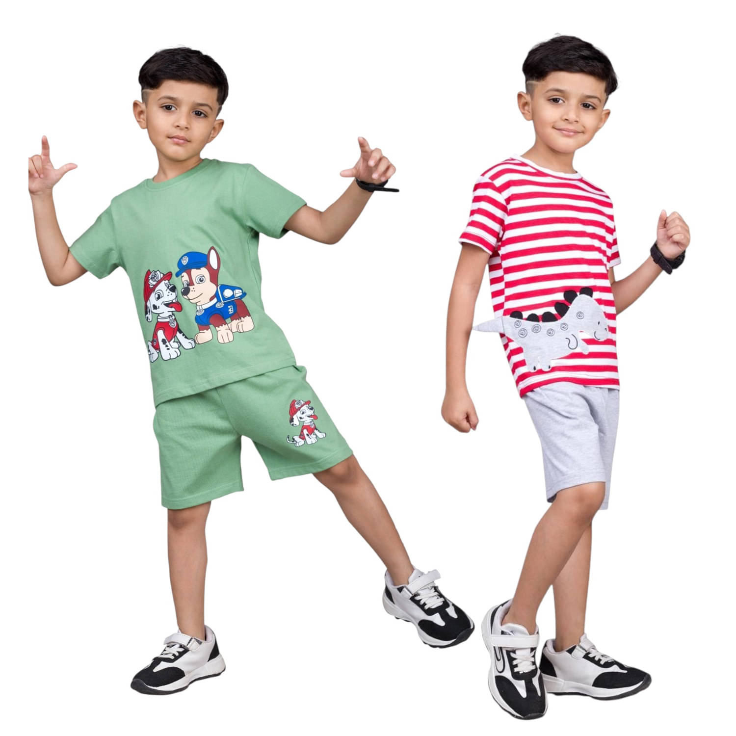     			Billyball Pack of 2 Unisex Cotton T-Shirt & Shorts Set ( Multicolor 1 )