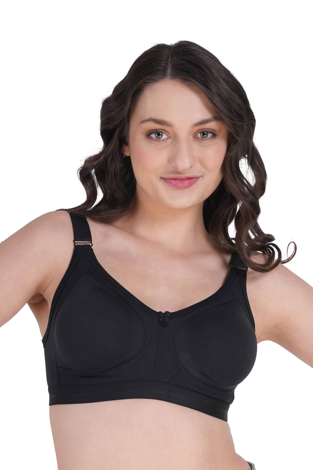     			Dempsey Pack of 1 Cotton Blend Non Padded Everyday Bra For Women ( Black )