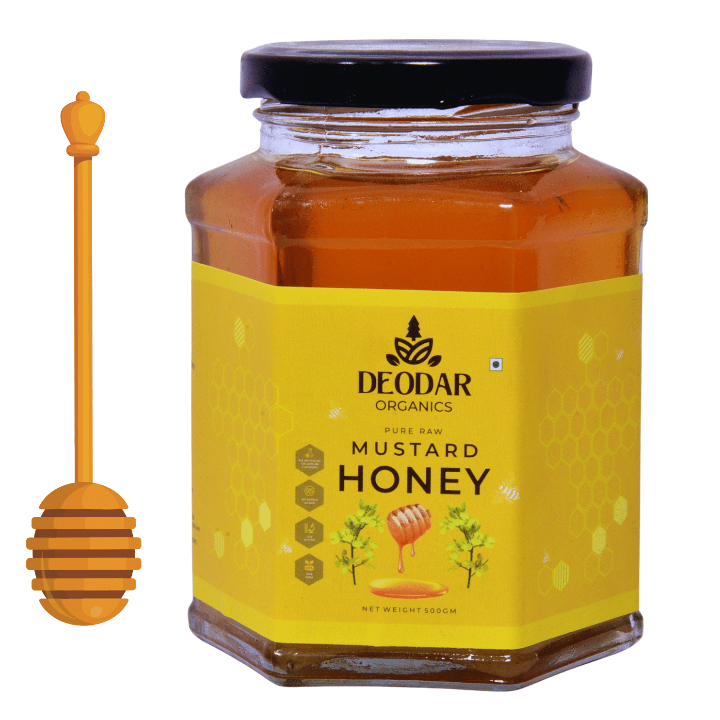 Deodar organics Raw Mustard Flower Honey 1 kg Deodar organics Raw Mustard Flower Honey 1 kg