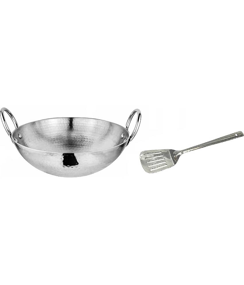 Dynore Non Coated Stainless Steel Cookware Sets Kadhai With Palta - Cookware | Buy online on ZillyBuy