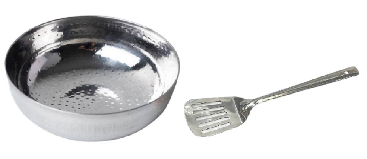 Dynore Non Coated Stainless Steel Cookware Sets Kadhai With Palta Dynore Non Coated Stainless Steel Cookware Sets Kadhai With Palta