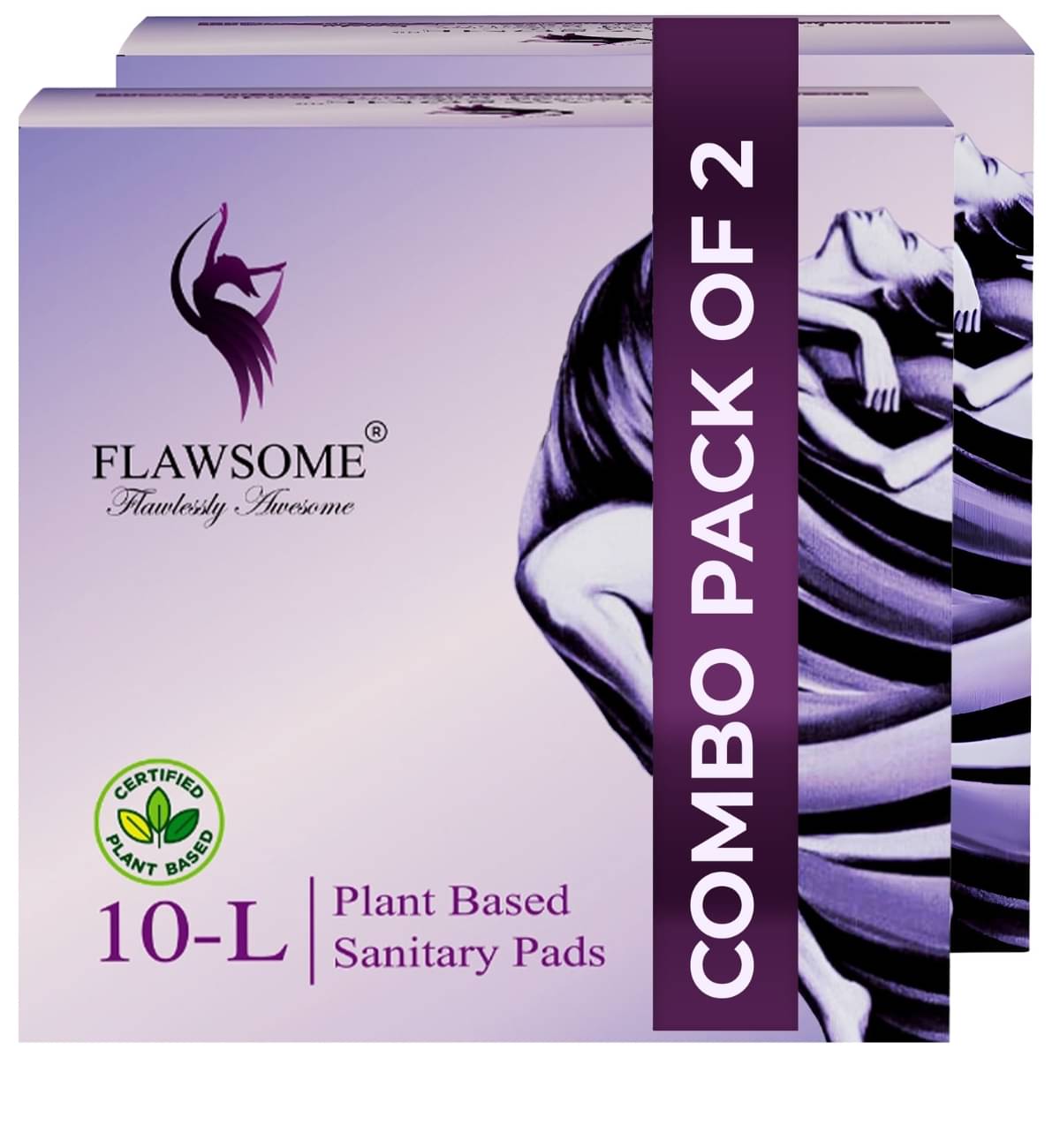     			FLAWSOME Cotton Large Pad, Ultra Soft, Leakproof Comfort (Pack of 10)