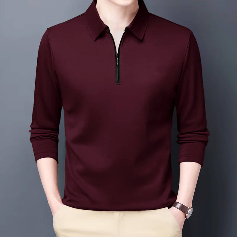     			GARBLY Men Cotton Blend Regular Fit Solid Polo T Shirt ( Maroon )