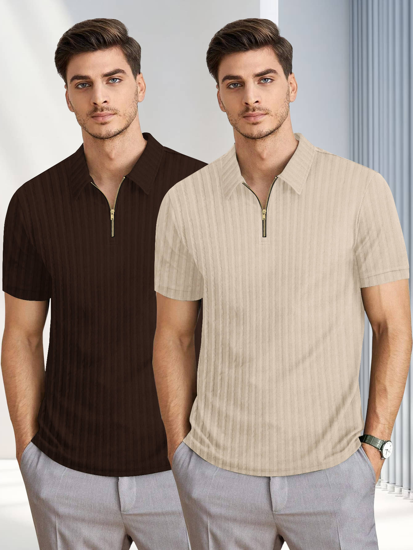 GARBLY Men Polyester Regular Fit Solid Polo T Shirt ( Multicolor1 ) GARBLY Men Polyester Regular Fit Solid Polo T Shirt ( Multicolor1 )