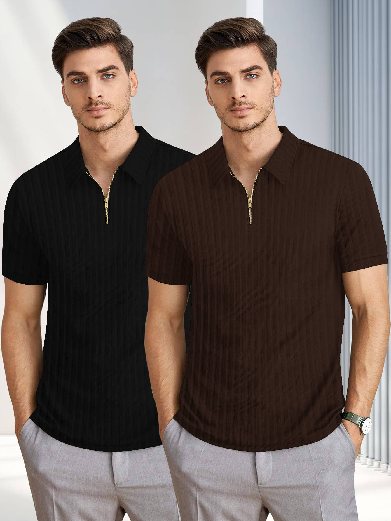     			GARBLY Men Polyester Regular Fit Solid Polo T Shirt ( Multicolor11 )