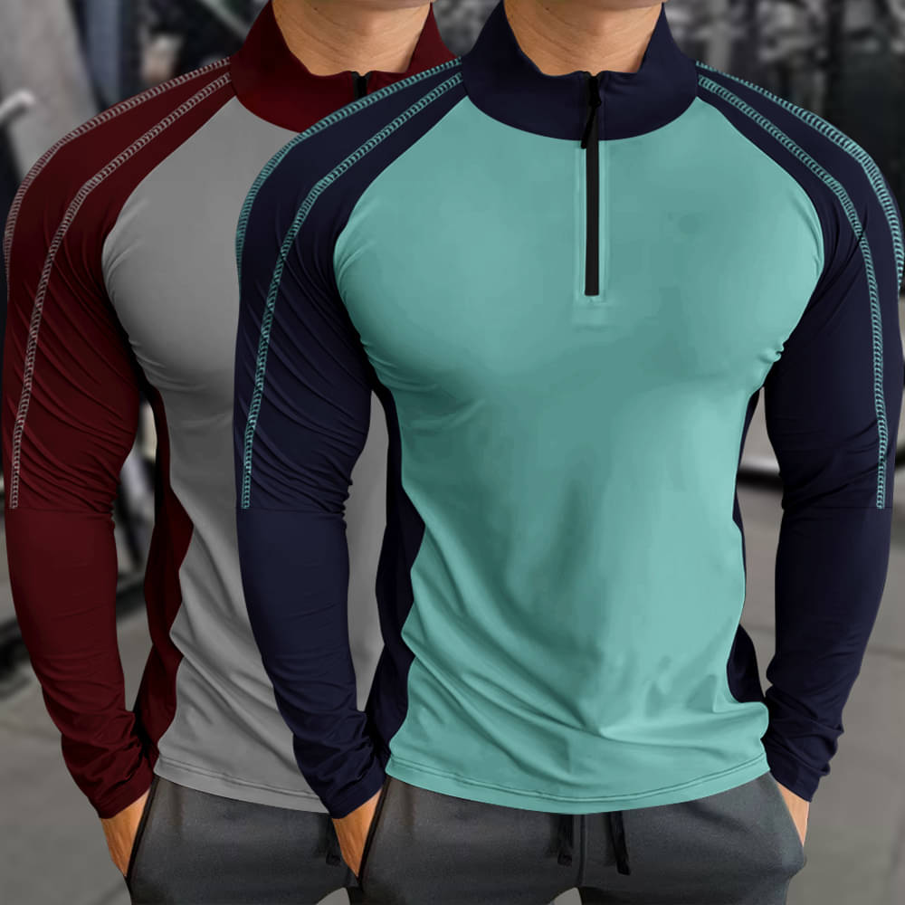     			GARBLY Men Polyester Regular Fit Colorblock T-Shirt ( Light Green )