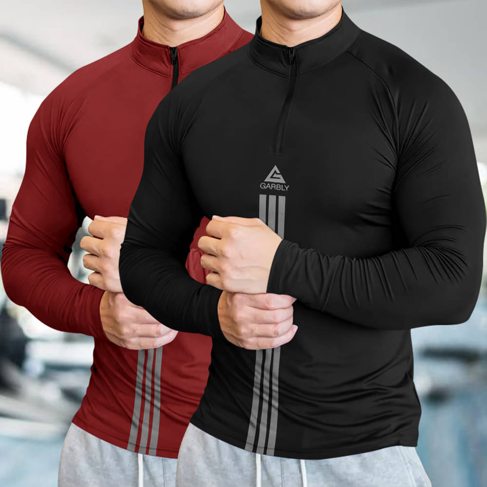     			GARBLY Men Polyester Regular Fit Solid T-Shirt ( Melange Red )