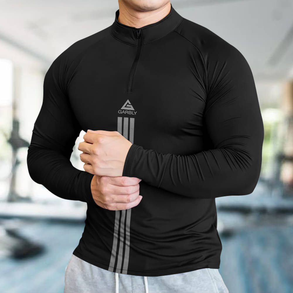 GARBLY Men Polyester Regular Fit Solid T-Shirt ( Black ) GARBLY Men Polyester Regular Fit Solid T-Shirt ( Black )