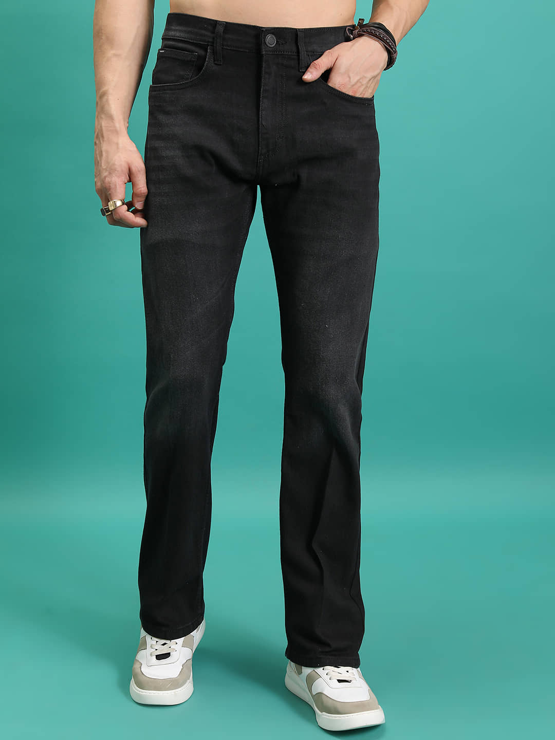 Highlander Cut Outs Men's Jeans - Black ( Pack of 1 ) - Jeans | Buy online on ZillyBuy