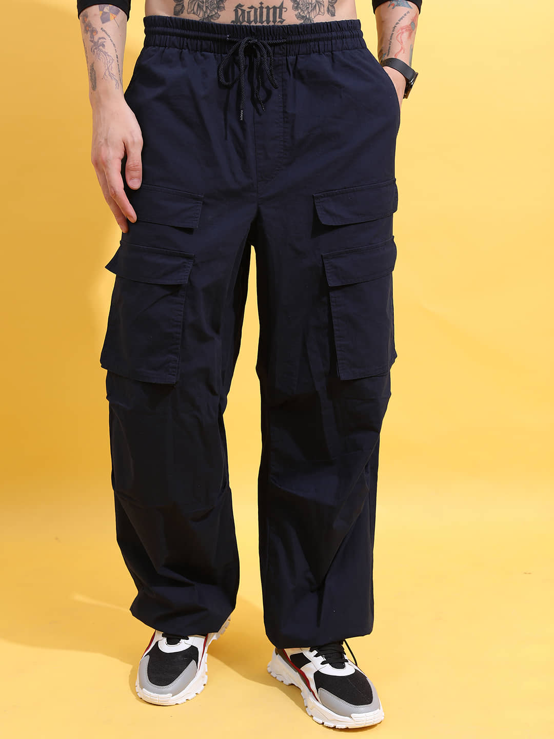 Highlander Loose Flat Men's Cargos - Blue ( Pack of 1 ) - Trousers | Buy online on ZillyBuy