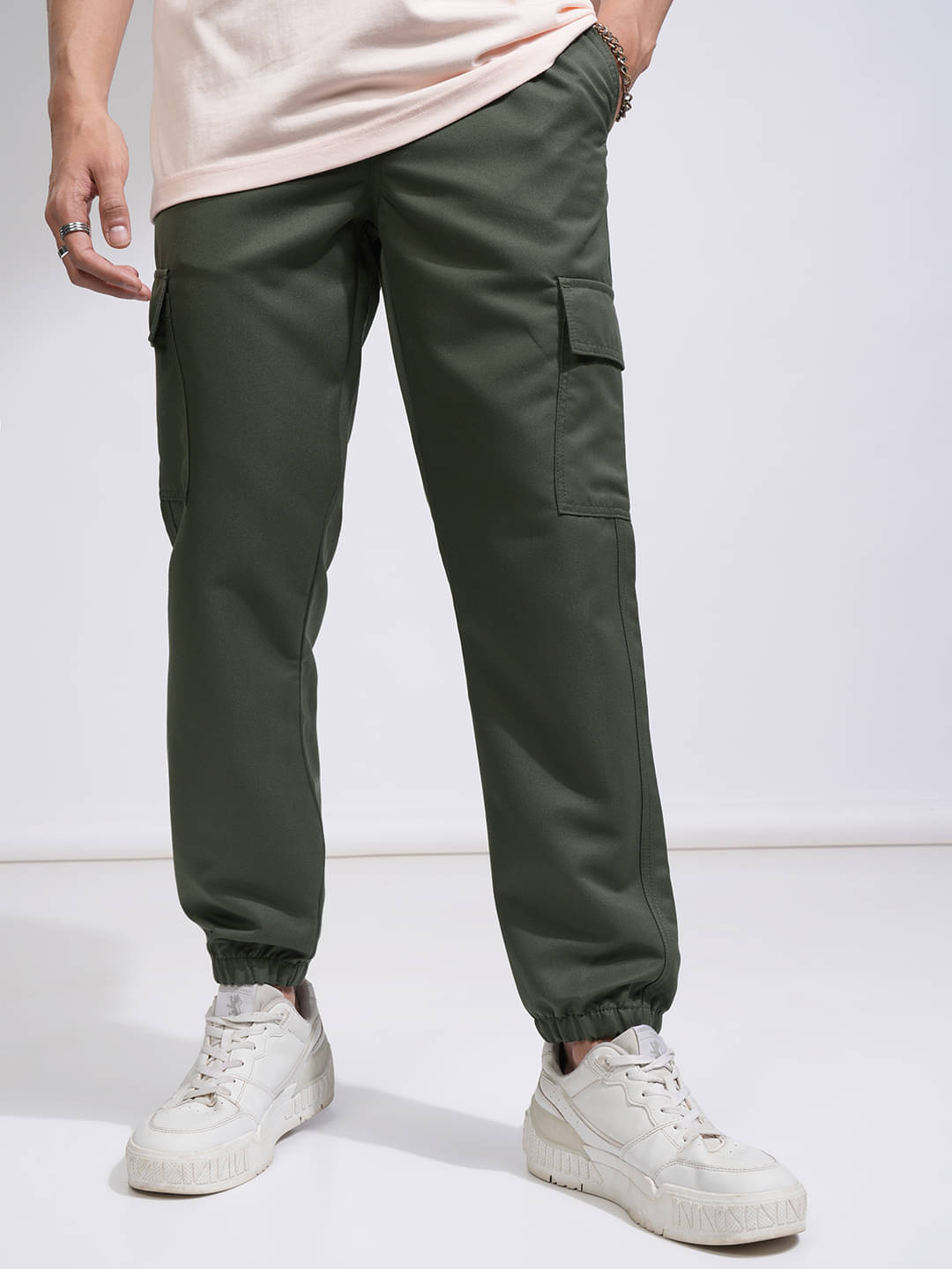     			Highlander Regular Flat Men's Joggers - Green ( Pack of 1 )