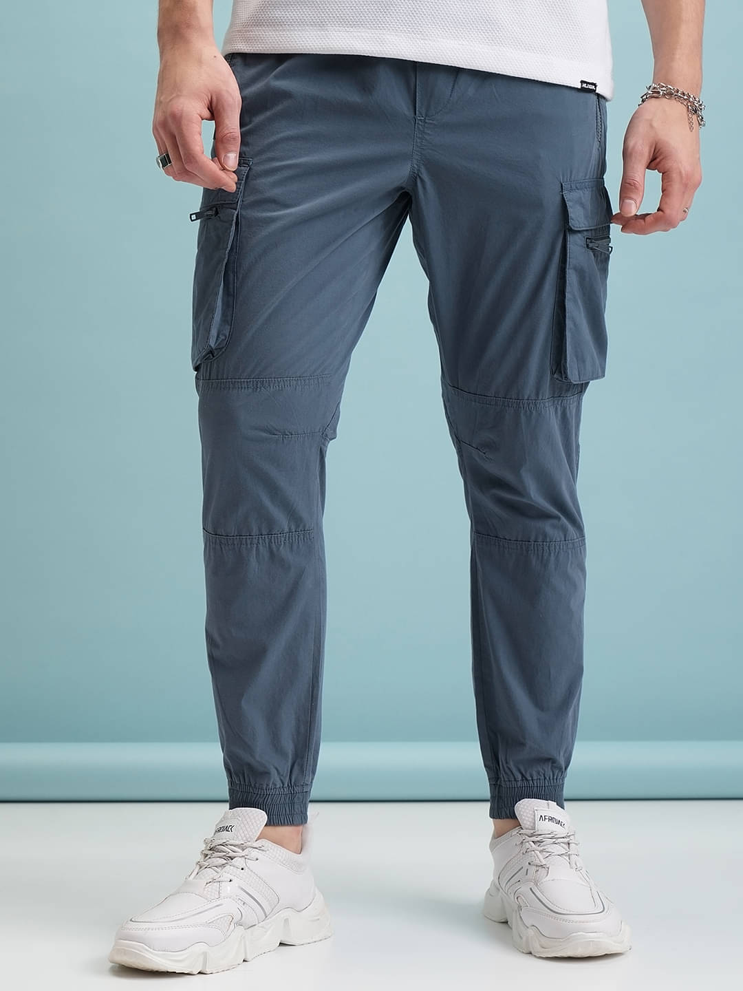     			Highlander Regular Flat Men's Chinos - Blue ( Pack of 1 )