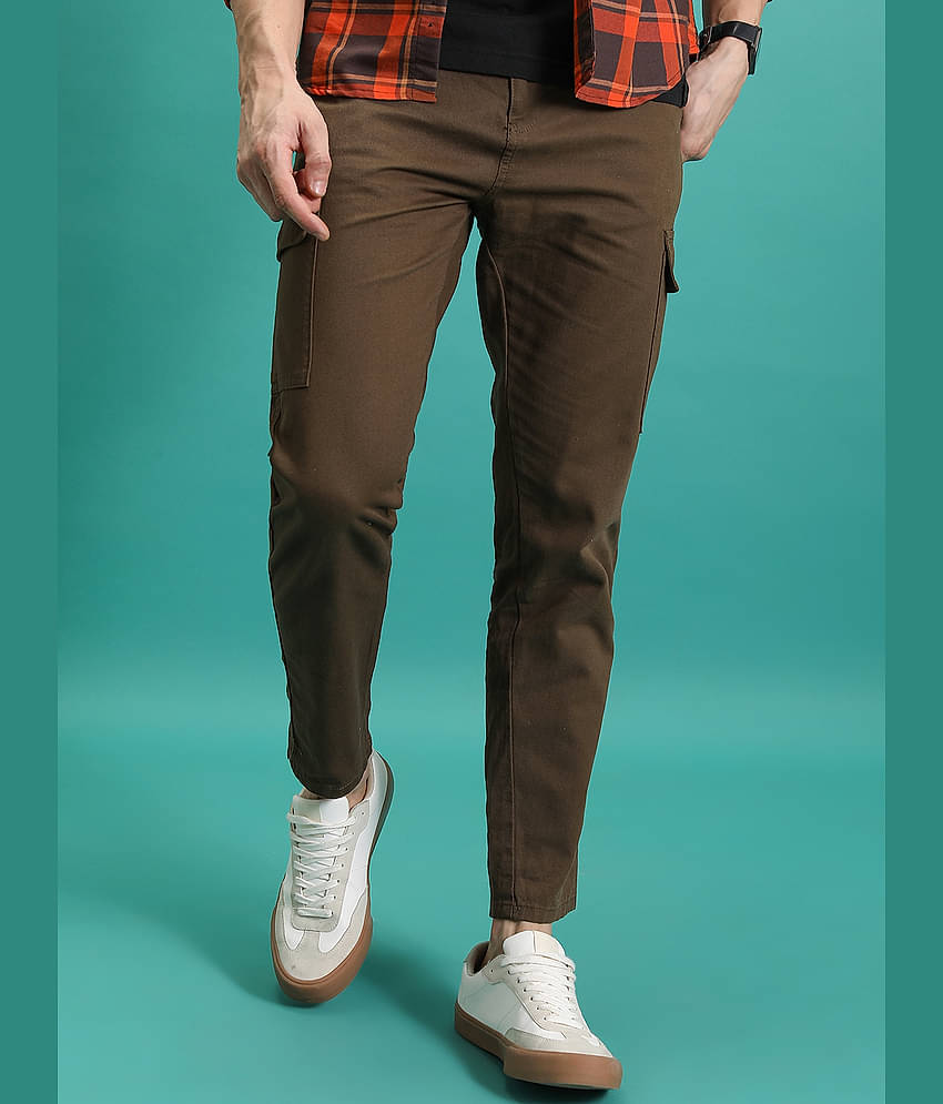 Highlander Regular Flat Men's Cargos - Brown ( Pack of 1 )