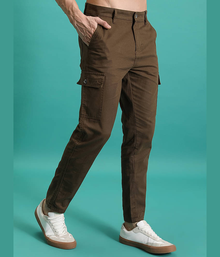 Highlander Regular Flat Men's Cargos - Brown ( Pack of 1 )
