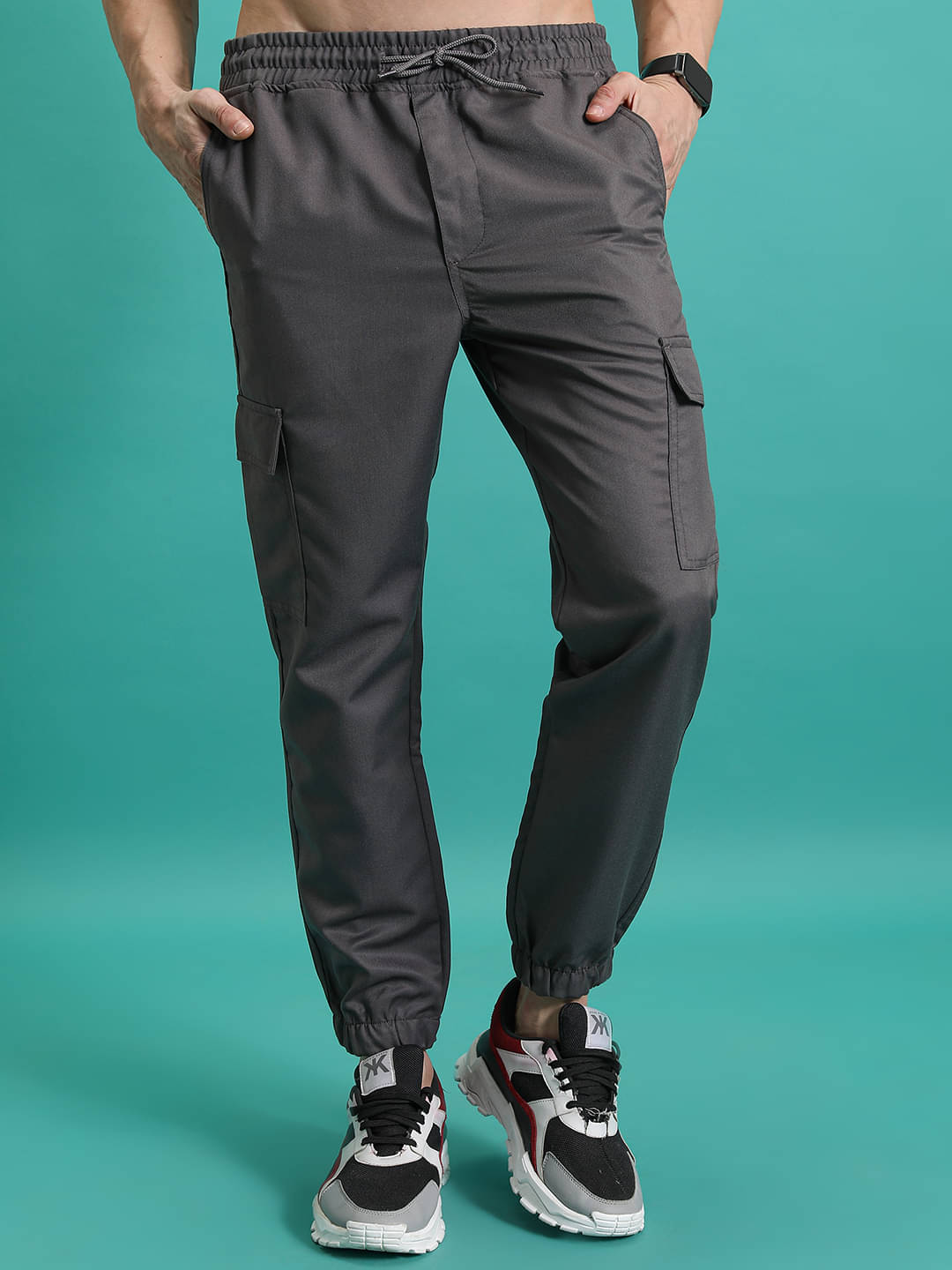     			Highlander Regular Flat Men's Joggers - Grey ( Pack of 1 )