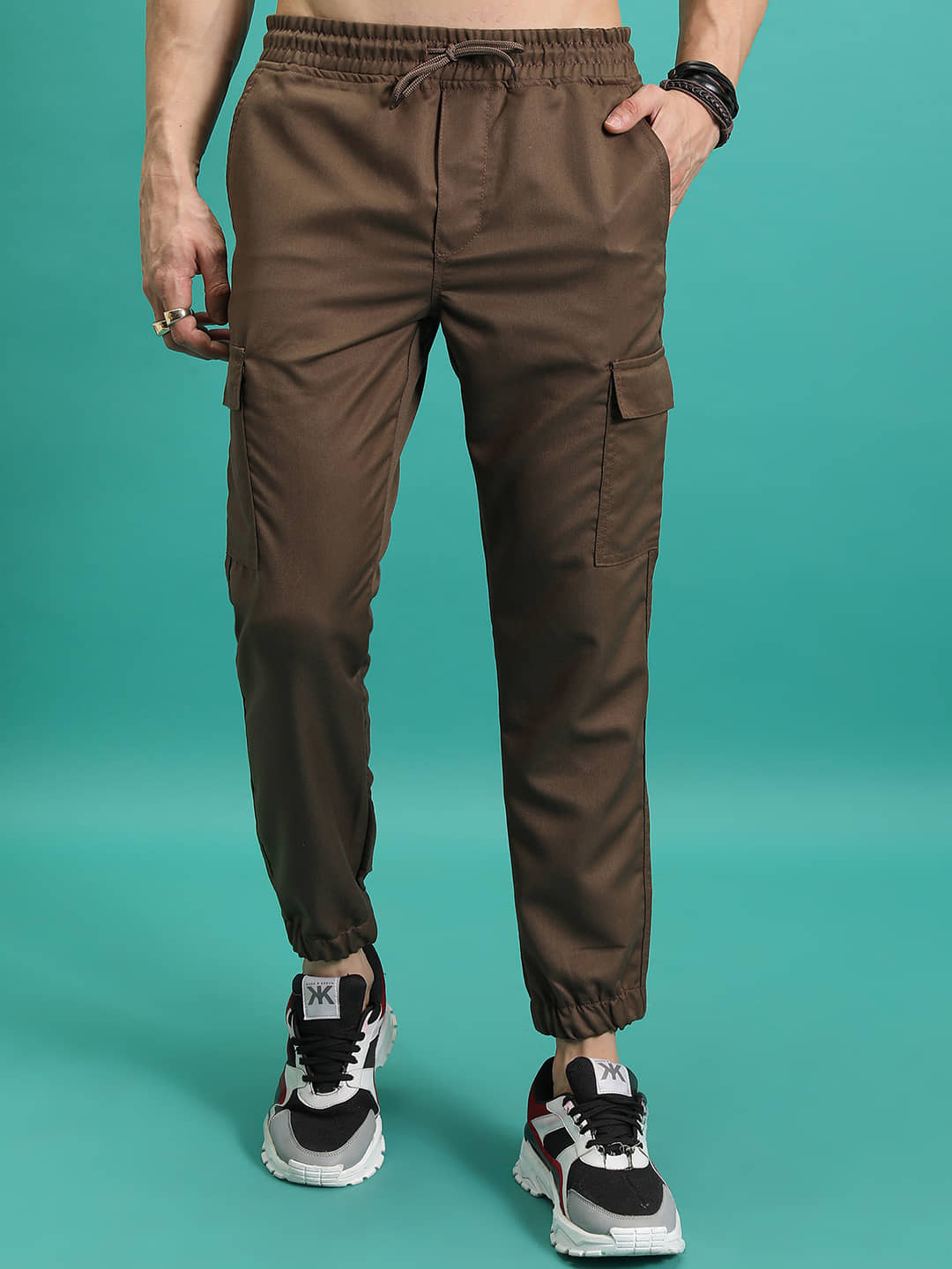 Highlander Regular Men's Joggers - Brown ( Pack of 1 ) - Trousers | Buy online on ZillyBuy