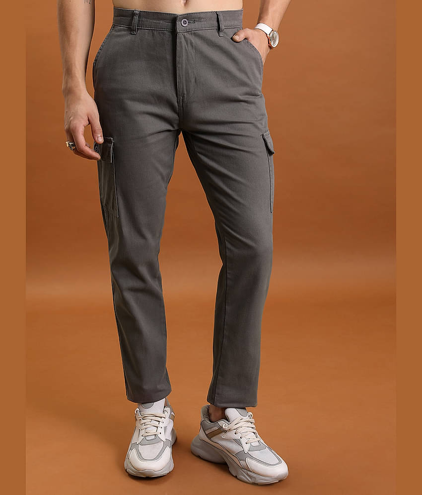Highlander Regular Flat Men's Cargos - Grey ( Pack of 1 )