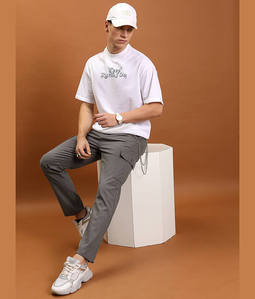 Highlander Regular Flat Men's Cargos - Grey ( Pack of 1 )