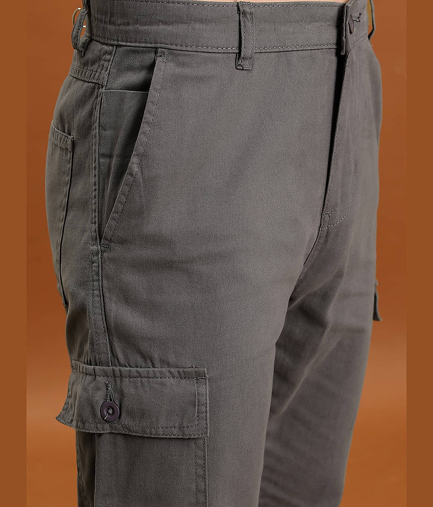 Highlander Regular Flat Men's Cargos - Grey ( Pack of 1 )