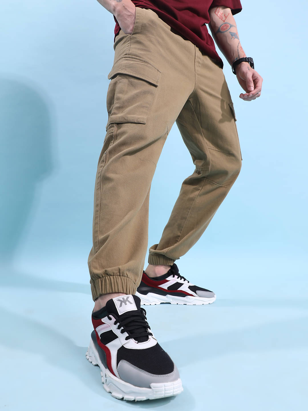     			Highlander Regular Flat Men's Joggers - Khaki ( Pack of 1 )