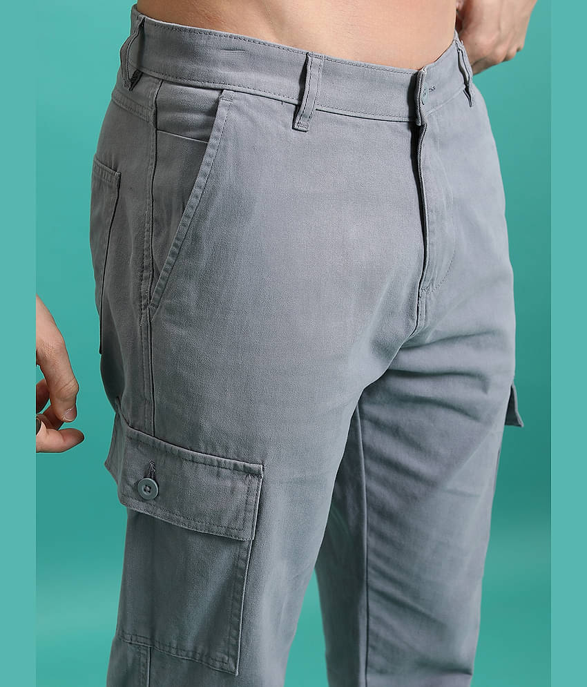 Highlander Regular Flat Men's Cargos - Light Grey ( Pack of 1 )