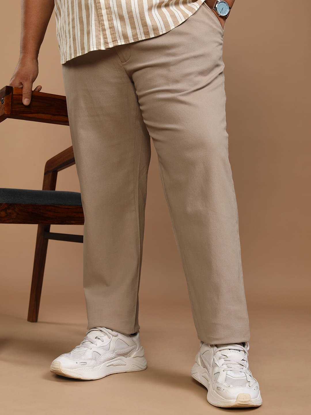     			Highlander Regular Flat Men's Trouser - Khaki ( Pack of 1 )