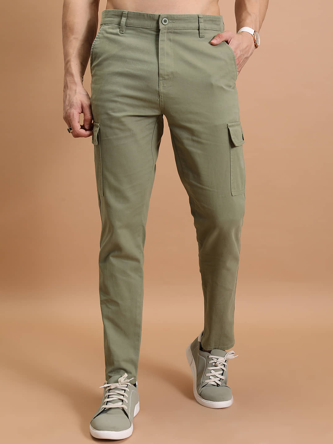 Highlander Regular Flat Men's Cargos - Olive ( Pack of 1 ) - Trousers | Buy online on ZillyBuy