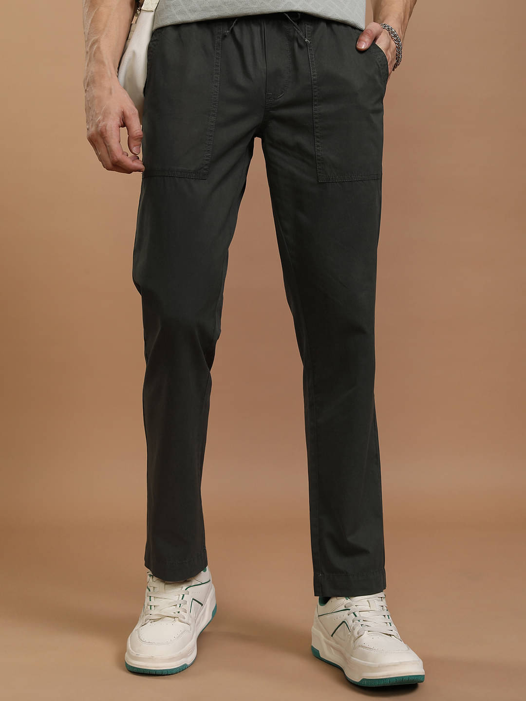     			Highlander Relax Flat Men's Trouser - Olive ( Pack of 1 )