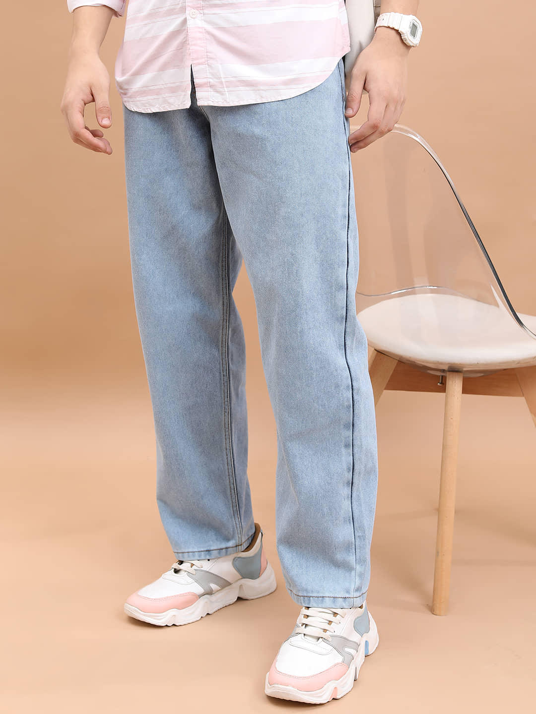 Highlander Relaxed Solid Men's Jeans - Light Blue ( Pack of 1 ) - Jeans | Buy online on ZillyBuy