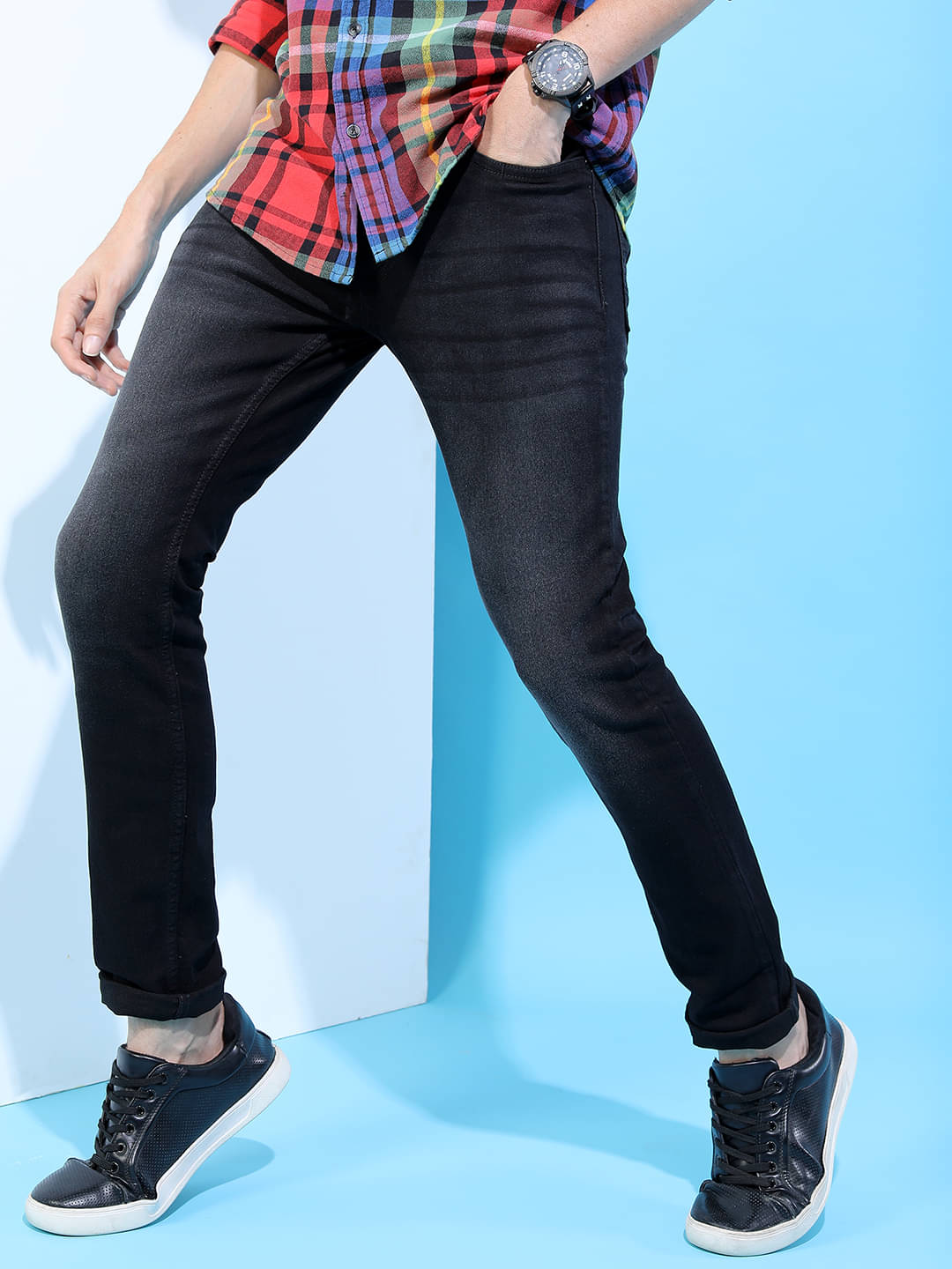 Highlander Slim Fit Basic Men's Jeans - Black ( Pack of 1 ) Highlander Slim Fit Basic Men's Jeans - Black ( Pack of 1 )