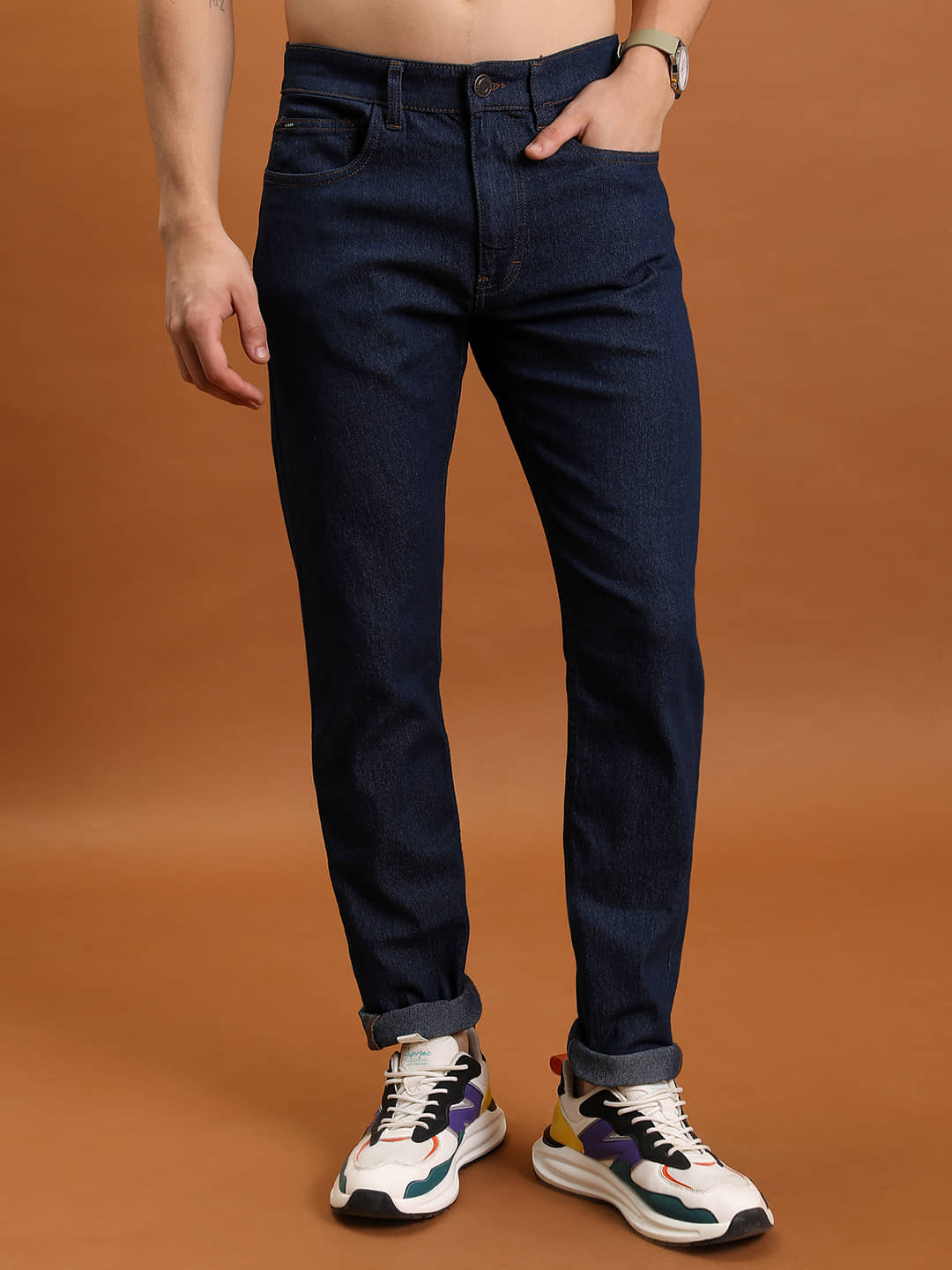 Highlander Slim Fit Basic Men's Jeans - Indigo Blue ( Pack of 1 ) - Jeans | Buy online on ZillyBuy