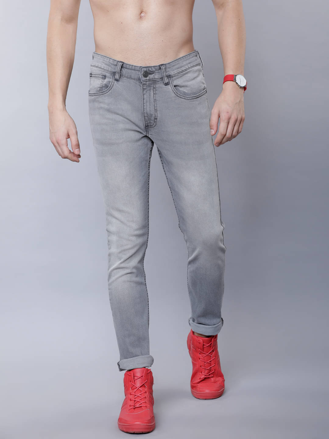     			Highlander Slim Fit Basic Men's Jeans - Light Grey ( Pack of 1 )