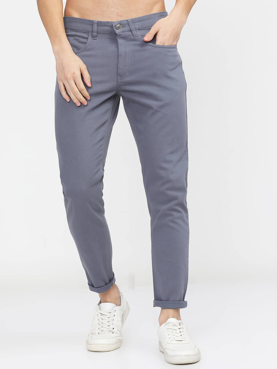 Highlander Slim Flat Men's Chinos - Grey ( Pack of 1 )     			Highlander Slim Flat Men's Chinos - Grey ( Pack of 1 )