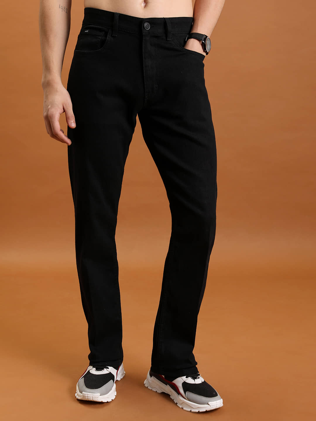 Highlander Straight Basic Men's Jeans - Black ( Pack of 1 ) - Jeans | Buy online on ZillyBuy